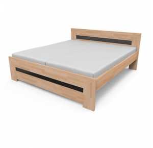 Masívna dvojposteľ  ALENA so skleneným čelom Obrázok pre Masívna dvojposteľ  ALENA so skleneným čelom