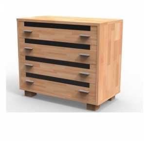 Obrázok pre Štýlová masívna komoda S4Z, BUK morenie tabak