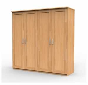 Vysoká masívna skriňa UNI4 DDDD, BUK morenie jelša Obrázok pre Vysoká masívna skriňa UNI4 DDDD, BUK morenie jelša