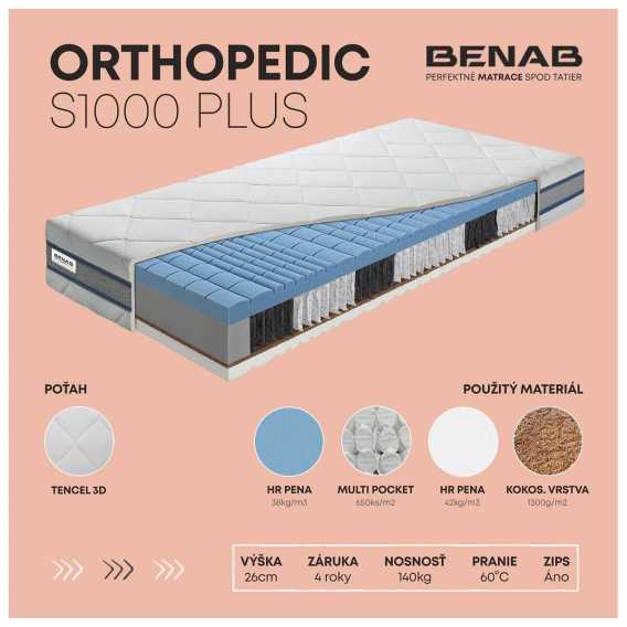 Obrázok pre Matrac BENAB ORTHOPEDIC S1000 PLUS