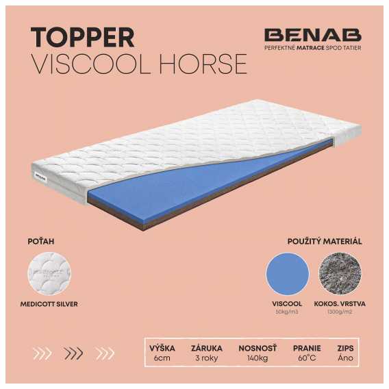 Obrázok pre Matrac BENAB TOPPER VISCOOL & HORSE