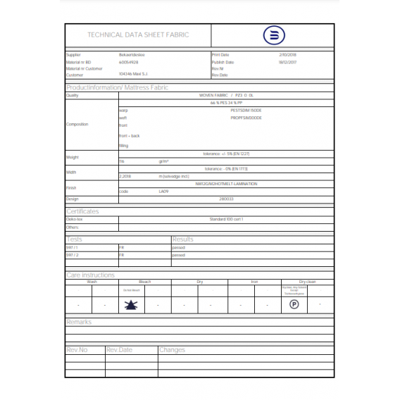 Obrázok pre Hotelový taštičkový matrac MONTE CARLO 2  s nehorľavým poťahom